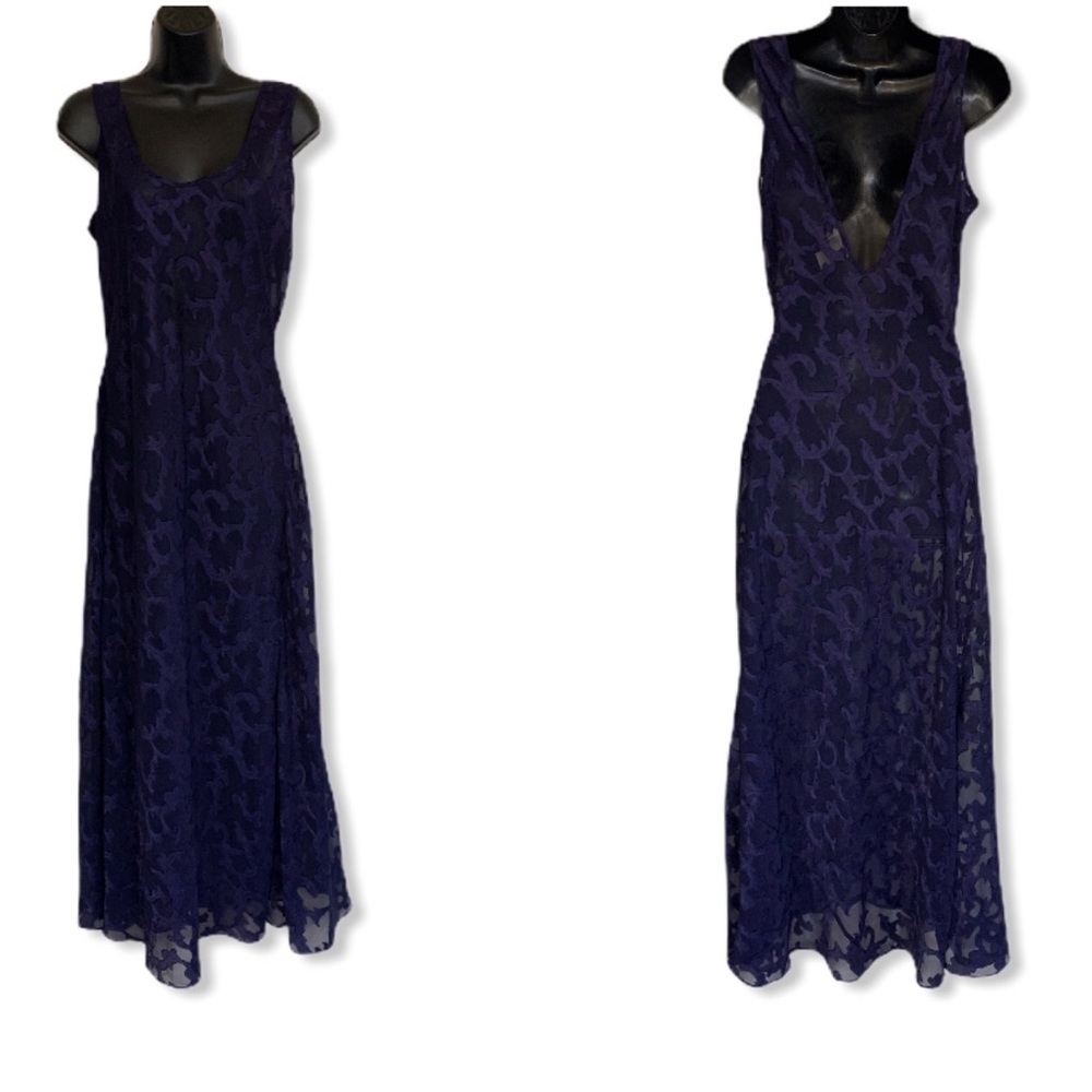 Victoria’s Secret Vintage Crown Label Sheer Brocade Long Flowy Gown